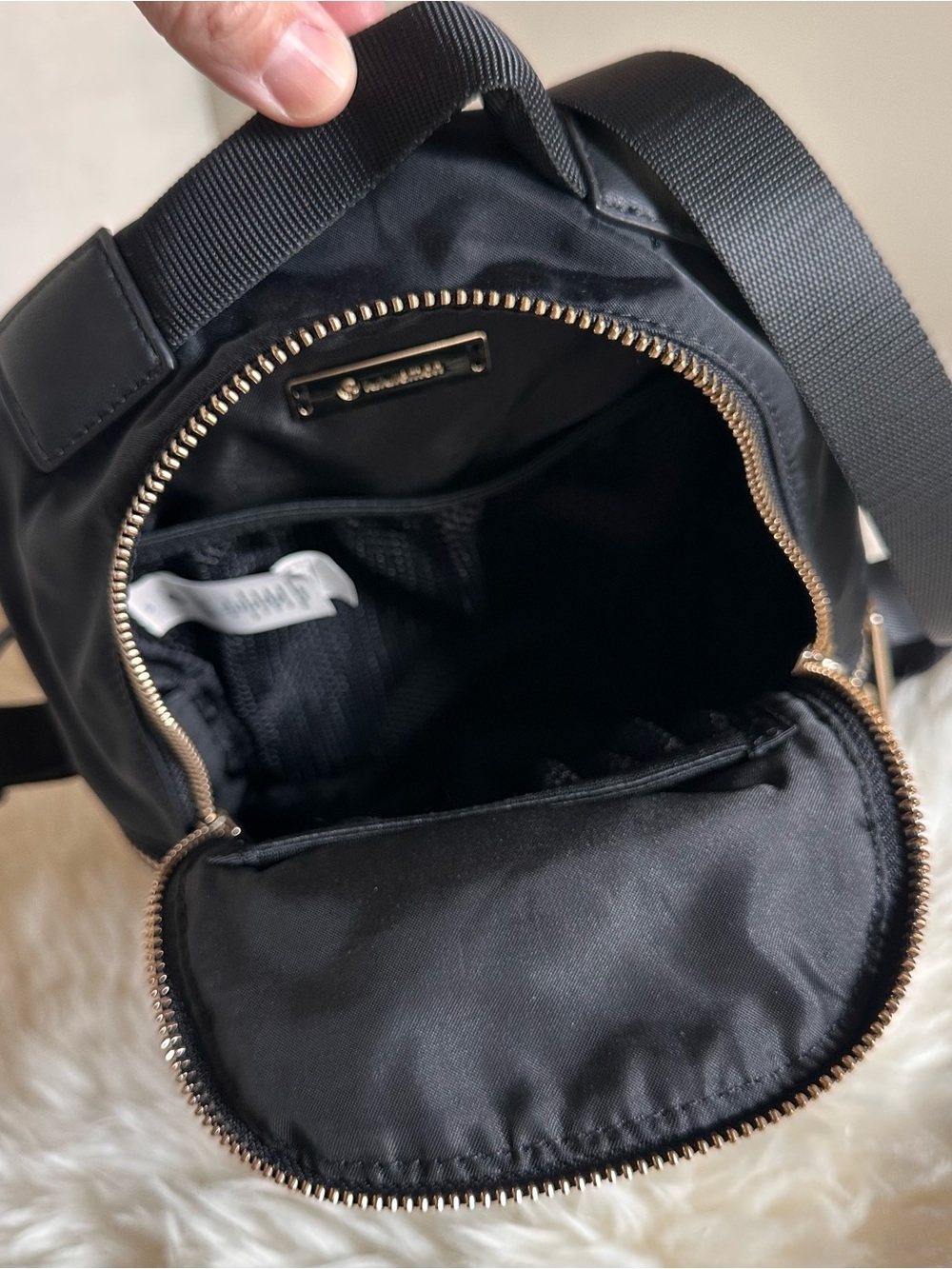 lululemon athletica Everywhere Black Mini Backpack with Gold Accents - Picture 7 of 9
